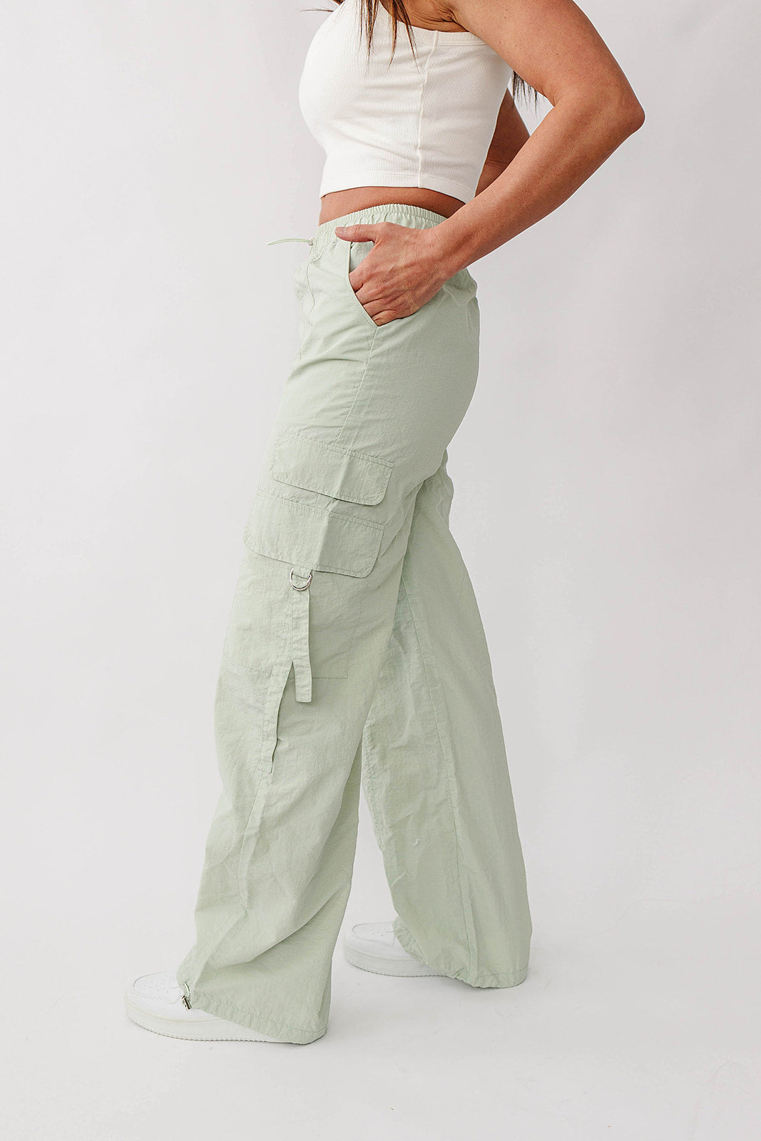 [PREORDER] Wendy Cargo Wind Pants - Sage Mint