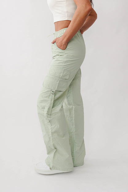 [PREORDER] Wendy Cargo Wind Pants - Sage Mint