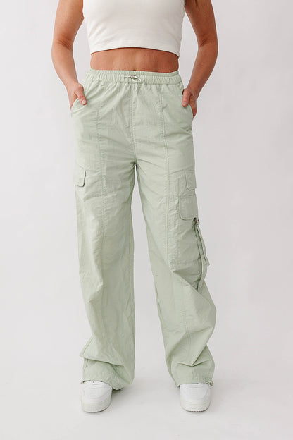 [PREORDER] Wendy Cargo Wind Pants - Sage Mint