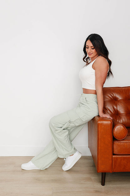 [PREORDER] Wendy Cargo Wind Pants - Sage Mint